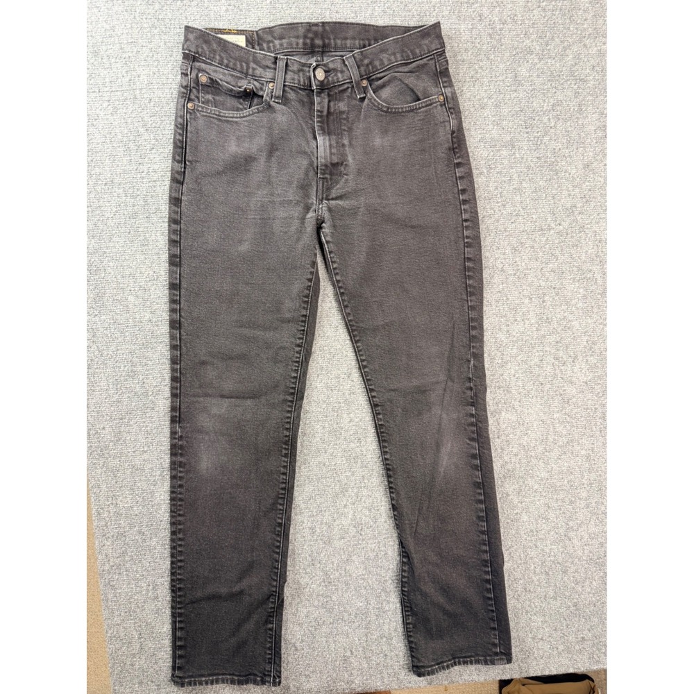 Levis 514 Slim Straight Jeans Mens 32x34 Black Denim Faded Y2K Big E Premium
